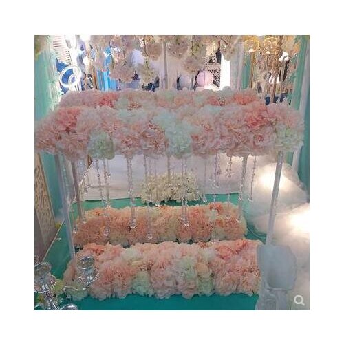 New iron fence wedding props, stage ornaments, cherry tree road leading Roman style flower wall