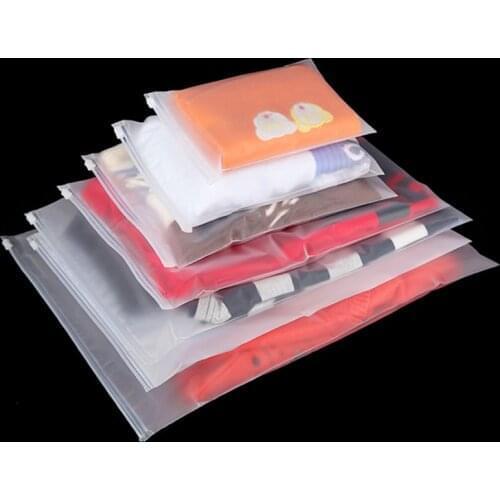 20 pieces double thick Ziplock Plastic Bags For Clothes Shopping Bags Transparent Zip Lock Clothes Packaging Bags With Zip Lock