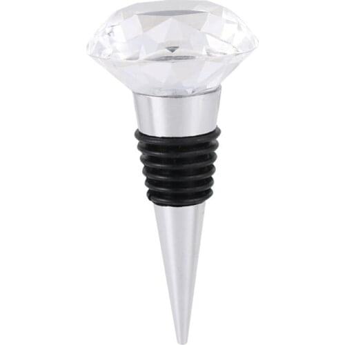 Crystal Diamond Wine Stopper Champagne Bottle Sealer Cork Metal Wine Plug Stopper Party Favors Kitchen Bar Tool