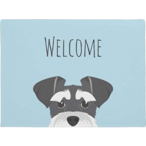 Schnauzer Cute Dog Doormat Home Decoration Entry Non-slip Door Mat Rubber Washable Floor