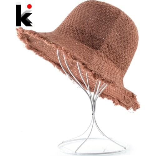 Wide Brim Sun Cap With Tassel Ladies Fashion Beach Hats For Women Summer Casual Solid Straw Panama Hats Women’s Floppy Chapeau