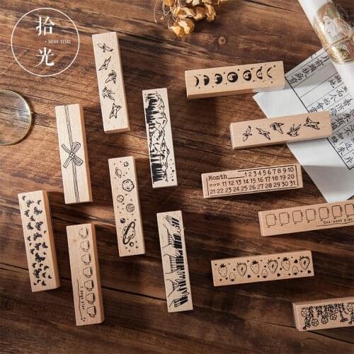 Cute flowers Planet Strawberry decoration stamp wooden rubber stamps for scrapbooking stationery DIY craft standard stamp