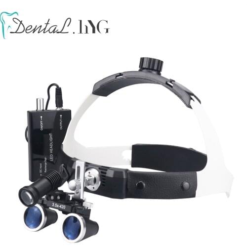 Dental Loupes Binocular Magnifier Headlight LED Headband High Resolution Optical Glass Lens Medical Surgical Cosmetic Surgery