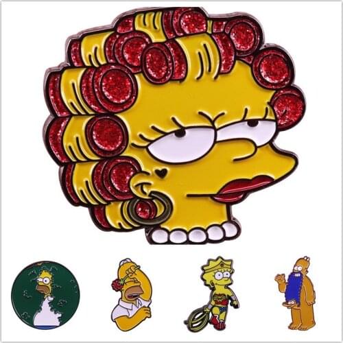 HOSENG Yellow Color Anime Characters Cartoon Brooch Funny Backpack Alloy Enamel Jewelry Pin Christmas Gift HS_272