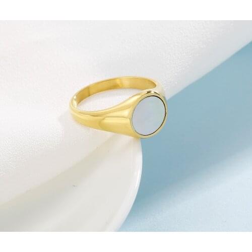 Elegant Oval Shell Ring Ladies Fashion Party Wedding Jewelry Ring Gift 2021