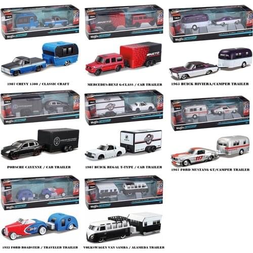 1:64 Alameda Trailer Alloy Car Model Toy Metal Trailer Light Model Simulation Miniature Metal Car Collection Gifts Toys for boys