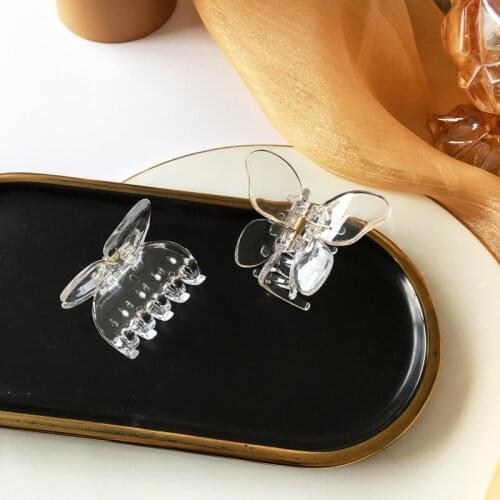 2 piece Clear Color Butterfly Hair Claw Girls' Hair Jaw Clips Women Hair Clamps Accessories