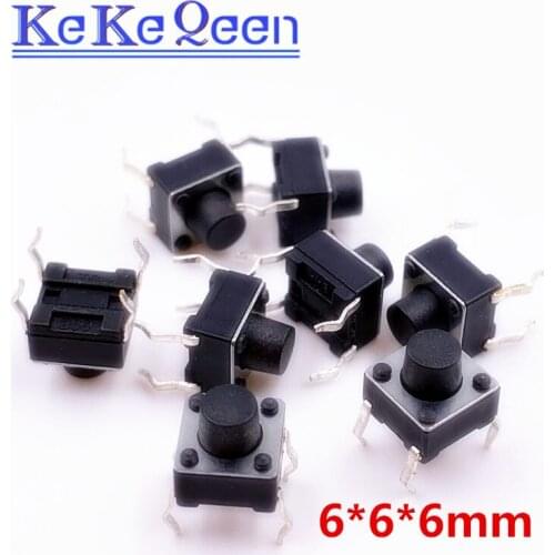10pcs-100PCS Push Button Switches 6*6*6MM 6mm*6mm*6mm DIP-4 Tactile Switches Push Button Tact Switch 6x6x6mm Micro Switch
