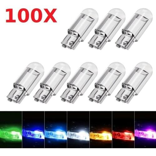 100X New T10 W5W WY5W 168 501 192 2835 COB LED Car Wedge Parking Light Side Door Bulb Instrument Lamp Auto License Plate Lights