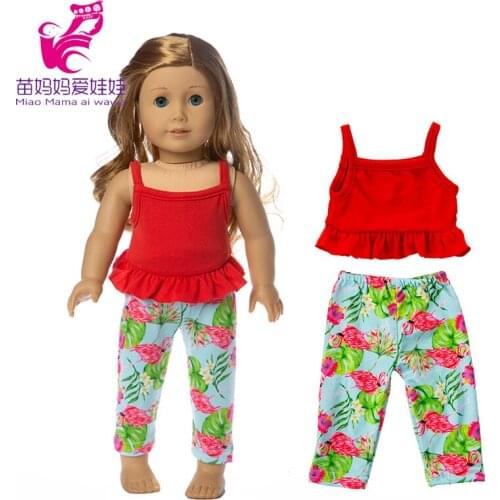 18 Inch Doll Strap Shirt Trousers Fit for Reborn Baby Doll Clothes 18" American Dolls Clothes Wear