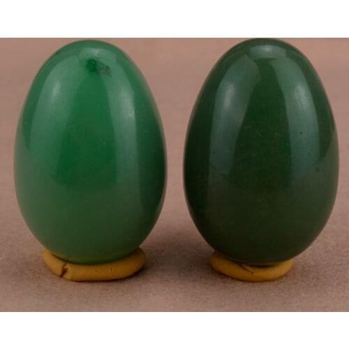 2PCS 45x30mm Natural Green Aventurine Jade Eggs Natural Gemstone Sphere Crystal Egg Healing Ball