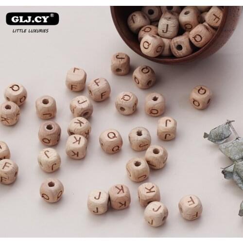 26pcs Beech English Alphabet Wooden Beads Custom Name DIY Baby Pacifier Chain Holder Must-have Accessories Safe and Secure