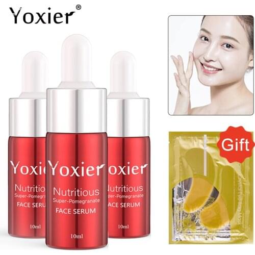 Yoxier 3Pcs Face Serum Anti-Aging Fine Pores Brighten Improve Rough Hydrating Repair Nourish Pomegranate Nicotinamide Skin Care
