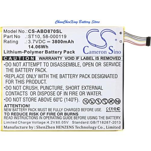 Cameron Sino 3800mAh Battery 58-000119, ST10,ST10A for Amazon B00VKIY9RG, Kindle Fire HD 10, Kindle Fire HD 10.1, SR87CV, SR87MC