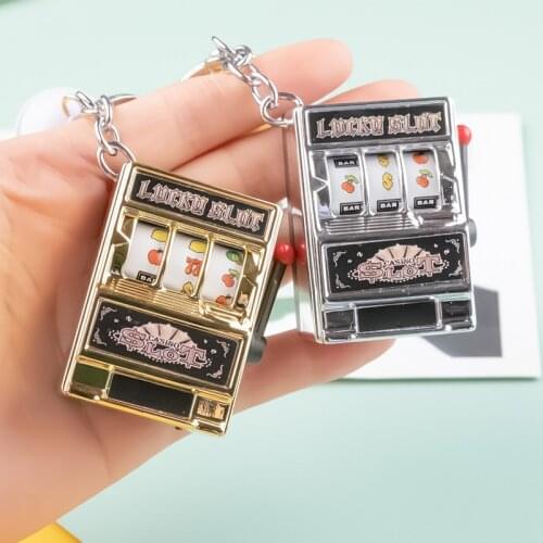Fashion One-Armed Bandit Key Ring Game Machine Palm Toys Keychain Funny Gift For Friend Leisure Toys Car Keyring