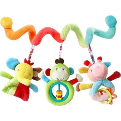 Baby Toy Newborn Educational Bed Around Plush Toys Cartoon Animal Boy Girl Bed Bell Trailer Hanging Crib Decorations