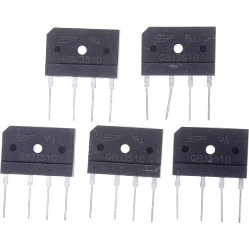 5PCS 1.18"*0.19"*1.50" 35A 1000V Diode Bridge Rectifier Gbj3510 Black Drop Shipping