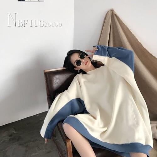 Round Neck Long Style Casual Women Sweatshirts Winter Warm Female Bottoming Sweatshirt