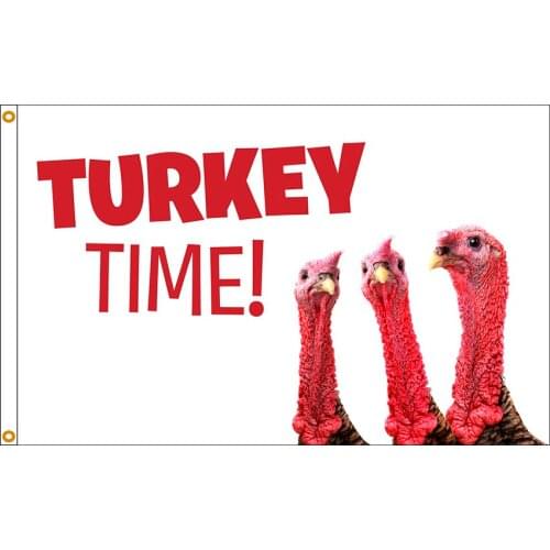 Turkey Time Flag 150X90CM Banner Vivid Color Decoration Gift Promotion Home 100D Polyester Indoor Outdoor