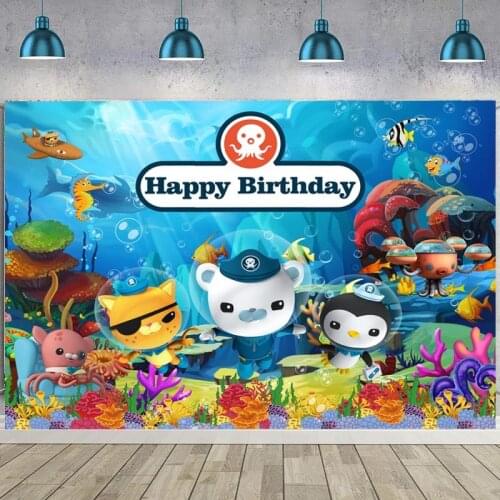 Octonauts Backdrop Baby Shower Boys 1st Happy Birthday Party Custom Photo Background Photocall Prop Decoration Banner