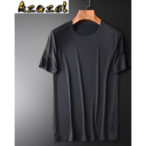 Azazel Summer Mens T-shirts Luxury Round Collar Short Sleeve Stripe T-shirts Man Plus Size 4xl Slim Fit Black Green Man Tee