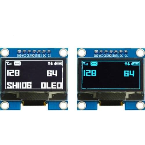 1.3 inch 7P White/Blue OLED Module SSH1106 Drive IC Compatible with SSD1306 SPI/I2C Interface 128*64
