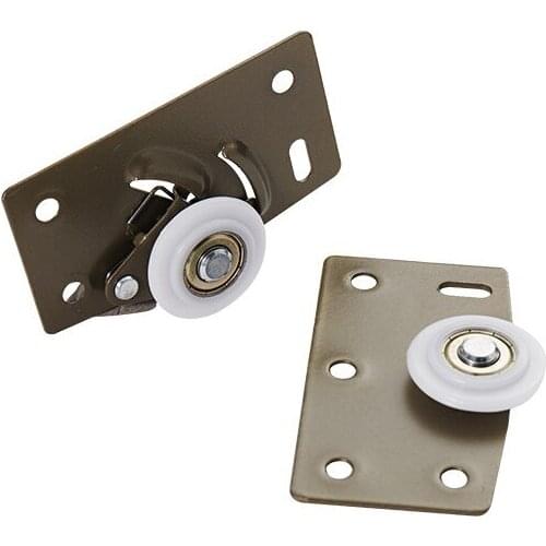 1set Wardrobe Door Wheel Furniture Closet Mute Pulley Moving Door With Adjustable Spring Door Rollers Furniture Parts