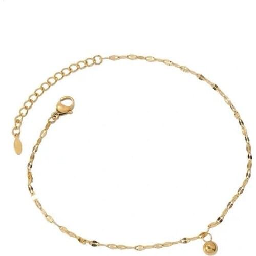 MADALENA SARARA Au750 Gold Ankle Bracelet Office Lady Foot Bracelet 18K Gold Made