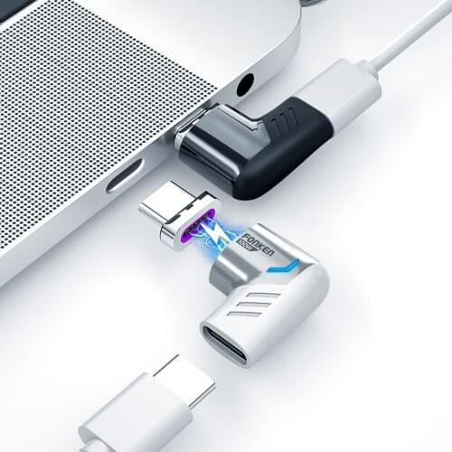 100W USB C To Type C Magnetic Adapter for Macbook Fast Charge Usb Type C Magnet Converter Magnetic Cable Right Angle Connector