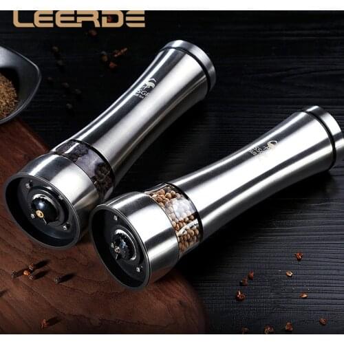 1PC Stainless Steel Pepper Mill Durable Food Grinders Adjustable Grinder Spice Salt and Pepper Grinder Mill Powder Kitchen Tools
