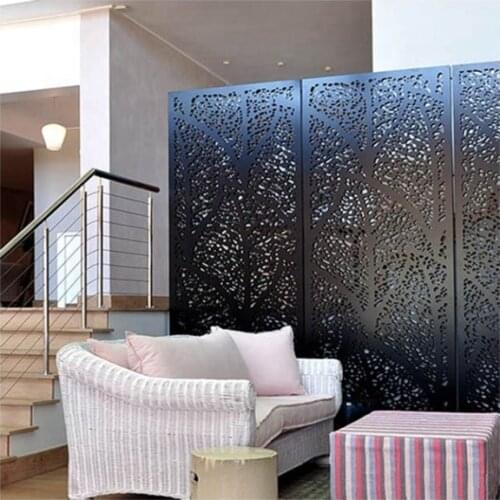 SUS 304 201 Stainless steel Laser Cut Metal Decorative Screen Aluminum carving Balcony Privacy Screen