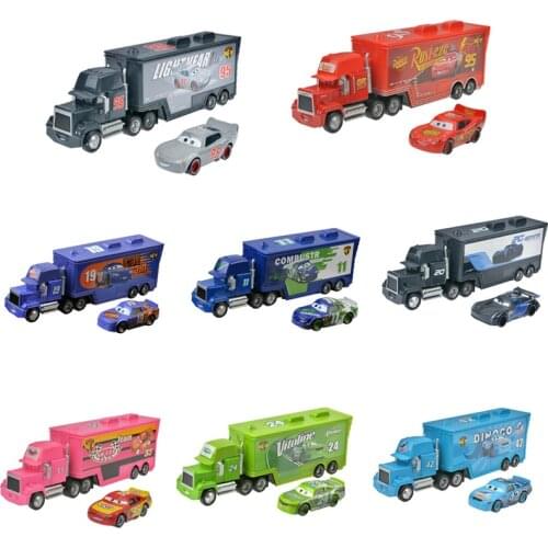 Disney Pixar Cars 2 3 Lightning McQueen Jackson Storm Mack Uncle Truck 1:55 Diecast Model Car Toys For Childrens Birthday Gift