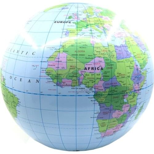 30cm Inflatable Globe World Earth Ocean Map Ball Geography Learning Educational Beach Ball Kids Geography Educational Supplies