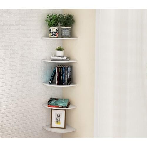 White 3 Pcs Floating Wall Corner Shelf Wall Mounted Storage Shelf Rack Bathroom Shower Holder Home Bookshelf Shelves Storage
