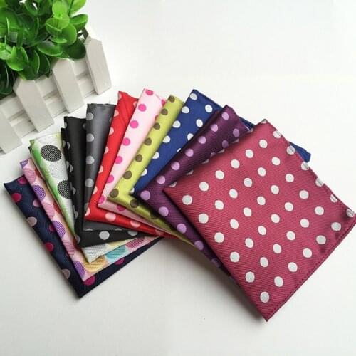 10*10 Inch New Mens Business Suits Pocket Square Handkerchiefs for Wedding Fashion Polka Dots Hankies Mens Pocket Towel