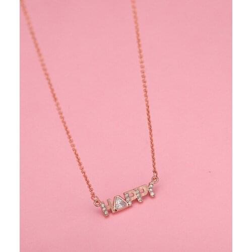 New English letter happy necklace female clavicle chain Korean personality clavicle chain Valentines Day gift