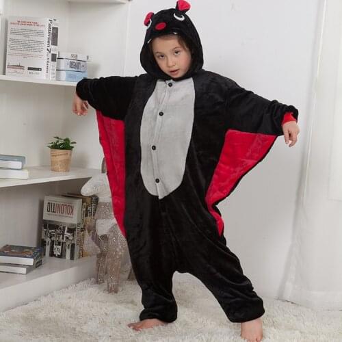 Kids Bat Pajamas Suit Animal Kigurumis Onesie Baby Girl Boy Clothes Sleepwear Flannel Soft Child Party Jumpsuit Costume