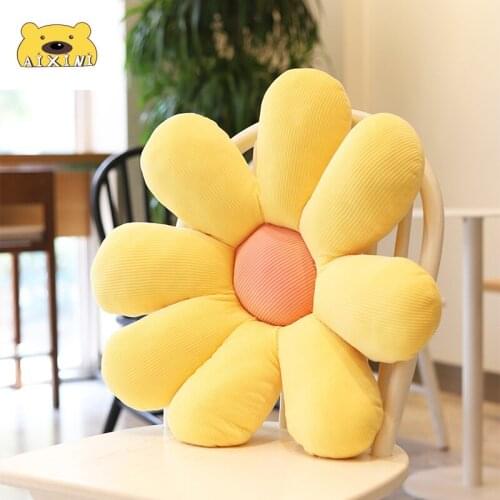 Plush Soft Toy Flower Mat Big Flower Decoration Kids Home Playmat Stuffed Plant Flower Throw Pillow Cushion Kawaii Cute Pillow