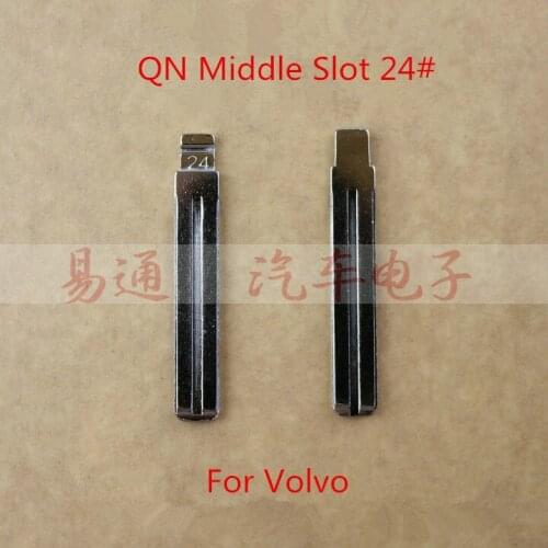 QN Middle Slot 24# For Volvo NO.24 Key Blade Blank Remote Blade For Volvo Flip Remote Car Key Blade Replacement