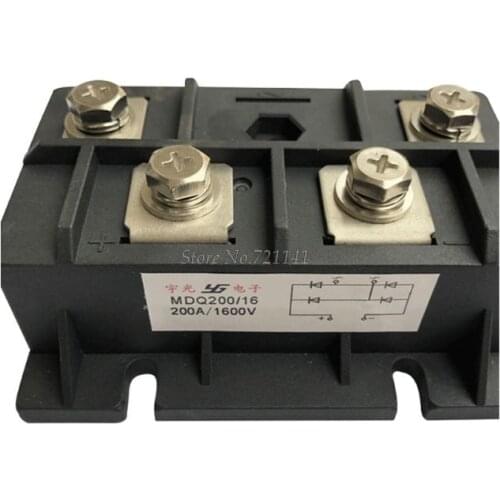 Series Single Phase Bridge Modules MDQ200A 200A Amp 1600V 1-Phase Diode Rectifier Radiator Copper Base Dropship