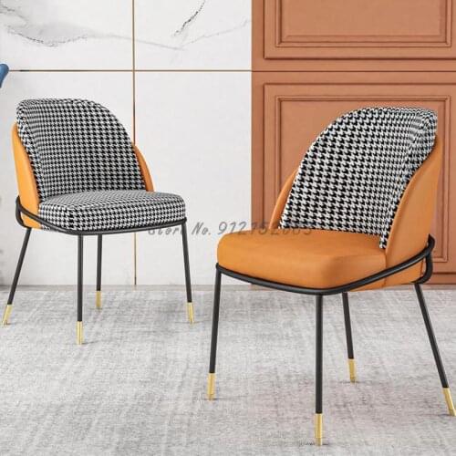 Light luxury dining chair home backrest desk chair nordic net red restaurant single chair simple modern creative makeup chair