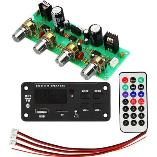 Top 1 Pcs 12V NE4558 HIFI Preamp Tone Board & 1 Pcs MP3 Bluetooth Decoder Board TF USB 3.5 mm AUX Music Player