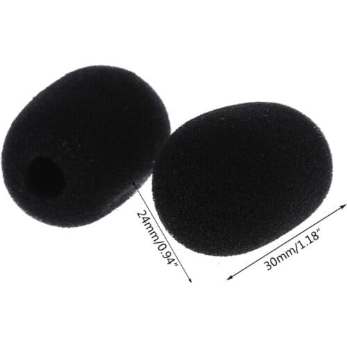 YYDS 5PCS Black Microphone Headset Foam Sponge Windscreen Mic Cover
