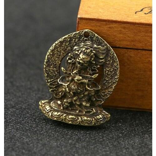 Nepal Tibetan Buddha Big Black Sky Bronze Goddess Of Wealth And Secret Buddhism Buddha Key Drop Pendant Statue