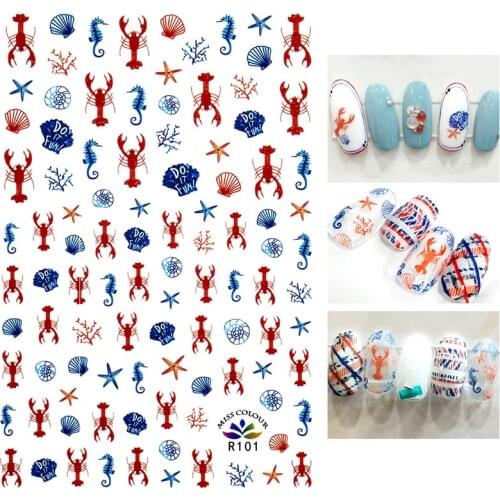 1 piece of 3D nail art sticker marine animal design nail art transfer sticker decal DIY design decoration