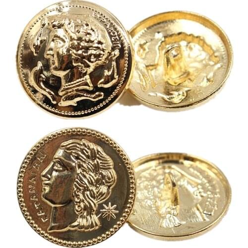 10pcs/lot Beauty head metal button Gold clothing sweater coat decoration shirt buttons accessories DIY JS-0217