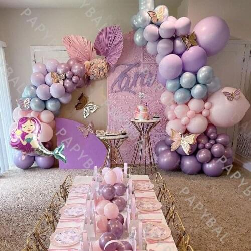 127pcs Disney Mermaid Arch Garland Kit Balloons Set For Party Decorations Wedding Birthday Baby Shower Party Supplies Globos