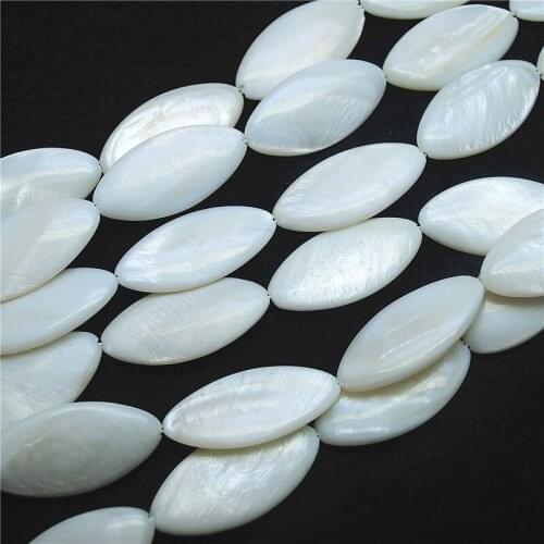 13PCS White Mother Of Pearl Loose Shell Strings 15x31MM For Women Necklace Making Good Quality Free Shipping DIY Jewelry Accesso