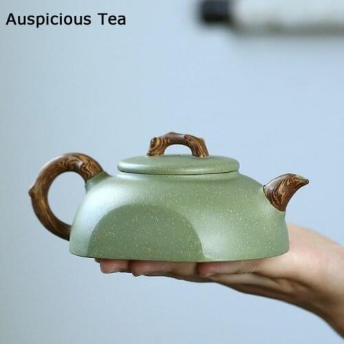 190ml Boutique Yixing Purple Clay Teapots Raw Ore Pea Green Mud Handmade Tea Pot Home Zisha Filter Kettle Chinese Teaware