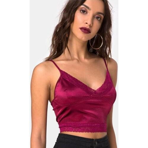 2021 Summer Solid Backless Streetwear Girl Camisole Aesthetic V Neck Tank Tops Lace HemTop Women Sexy Strap Camis Streetwear